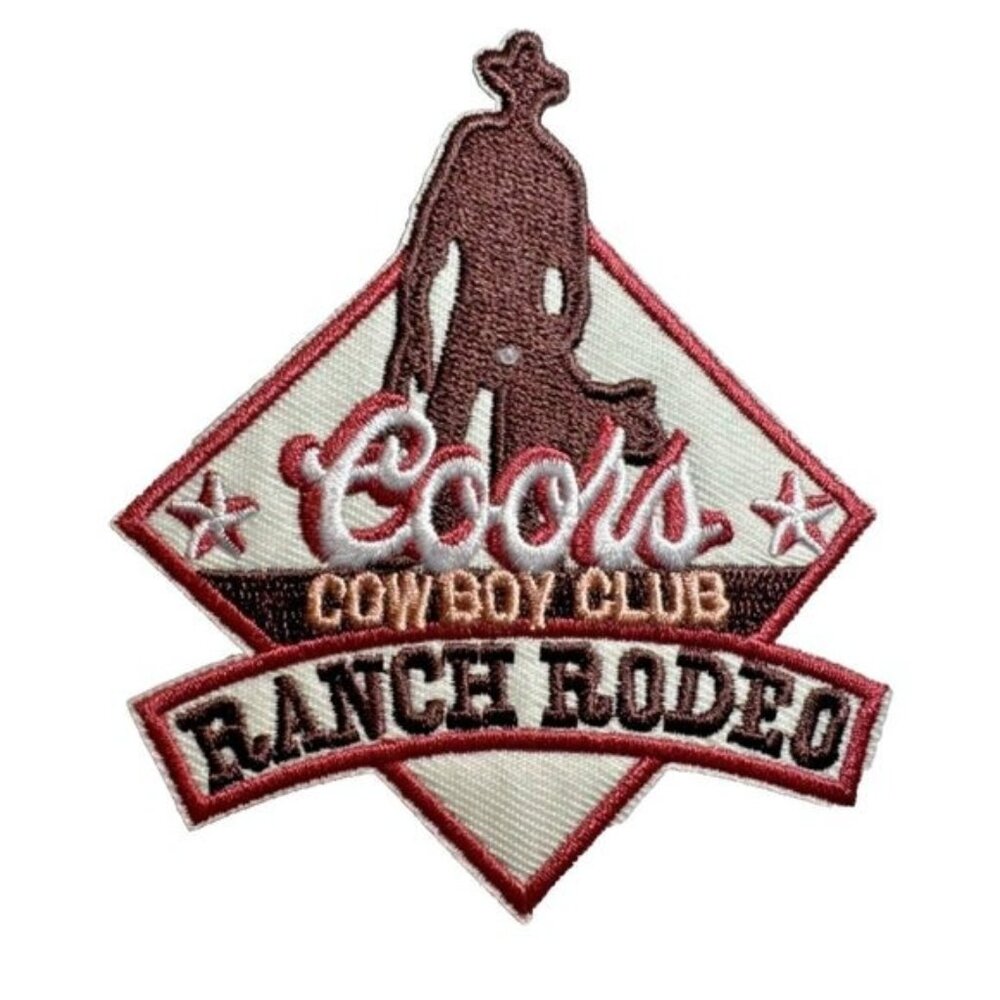 (4) Coors Banquet Beer Cowboy Club Ranch Rodeo 3in Embroidered Sew/Iron-on Patch